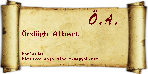 Ördögh Albert névjegykártya
