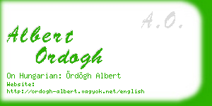 albert ordogh business card